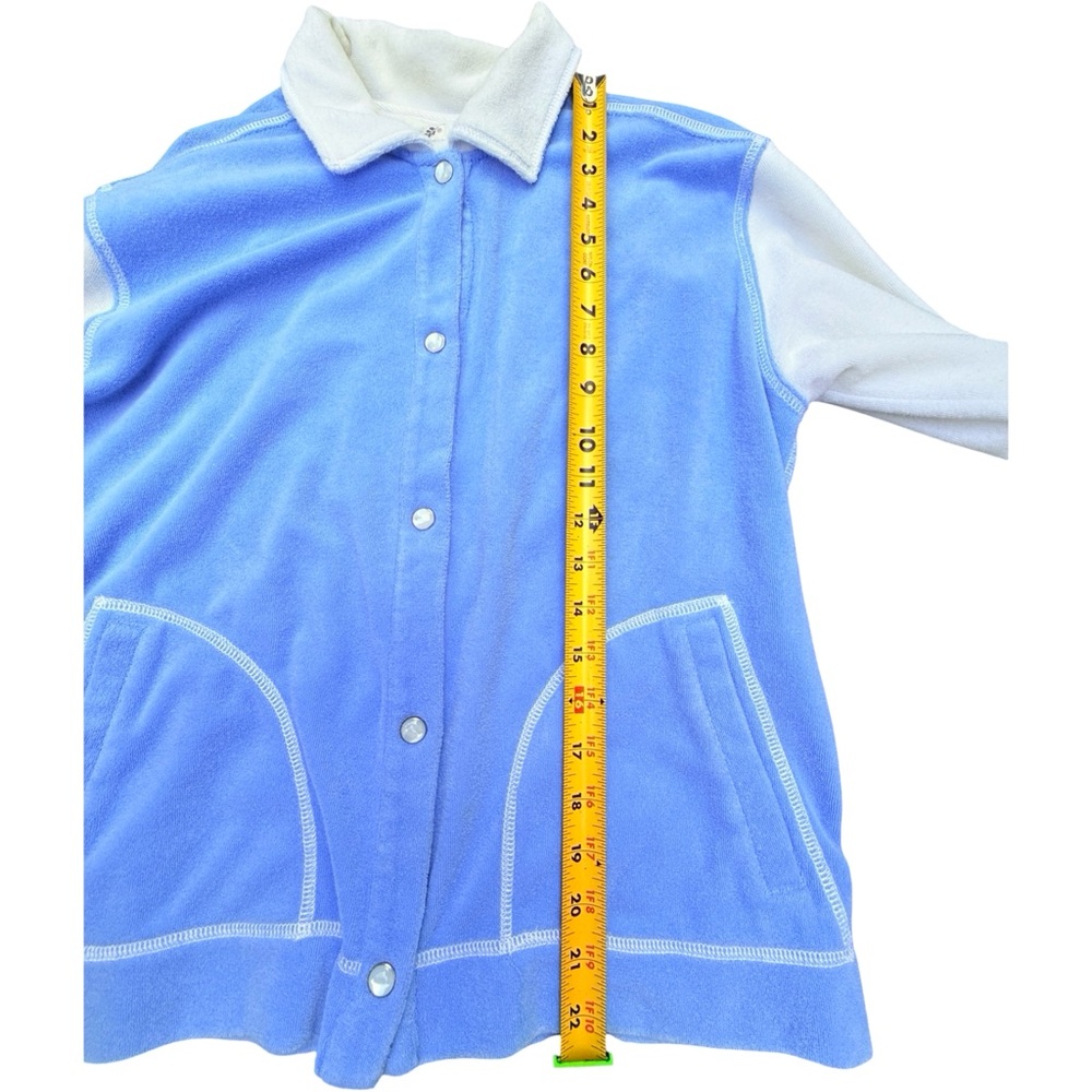Vintage Terry Cloth After Swim Warm Up Suit Retro Tracksuit L Drawstring Pants - Picture 10 of 12